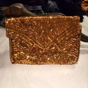 Vintage soft sequin clutch